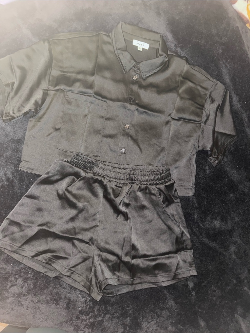 Lounge Short Pajama Set - Black